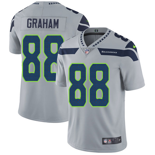 Nike Seahawks #88 Jimmy Graham Grey Alternate Men's Stitched NFL Vapor Untouchable Limited Jersey - Click Image to Close